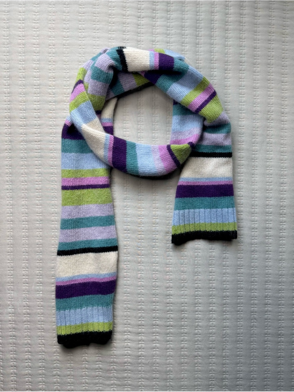 The Limited 2004 Vintage Striped Wool Cashmere Blend Knit Scarf - Like New